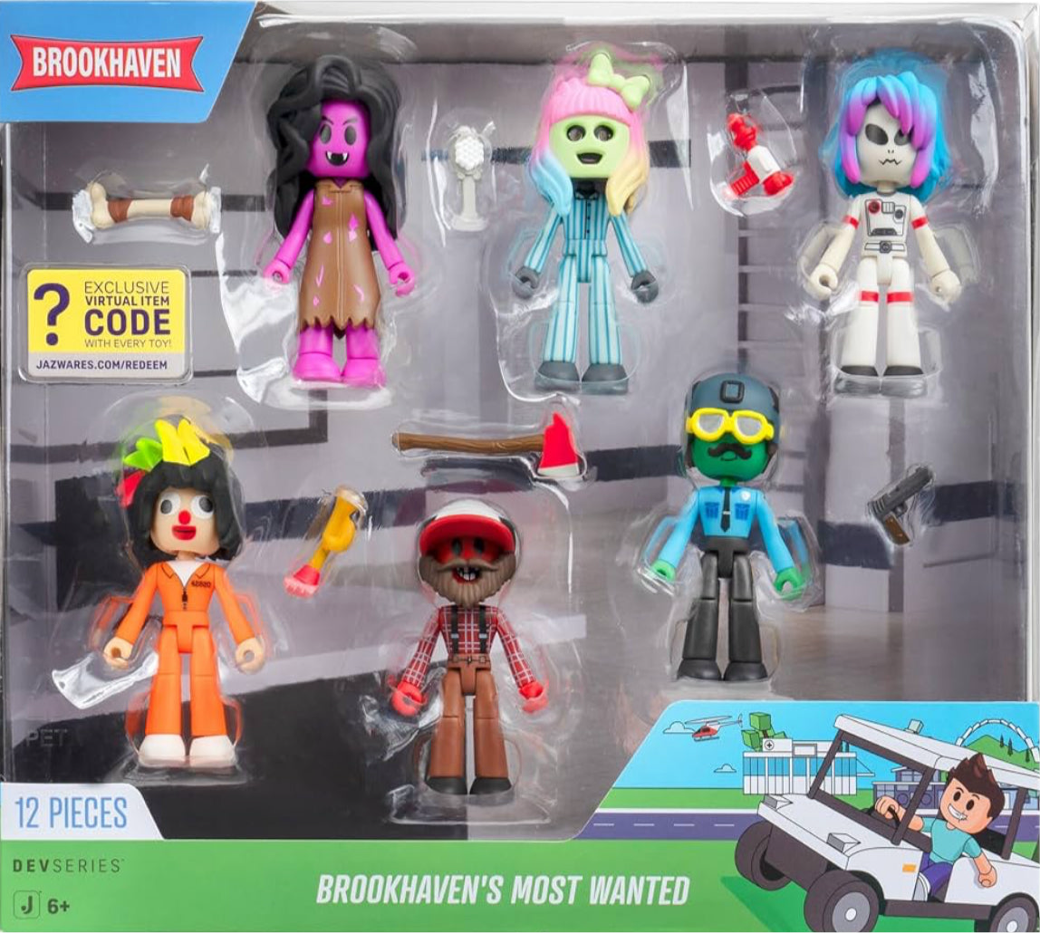Brookhaven’s Most Wanted- Six 2.75-Inch Mix-and-Match Figures with Unique Accessories and Exclusive Virtual Item Code